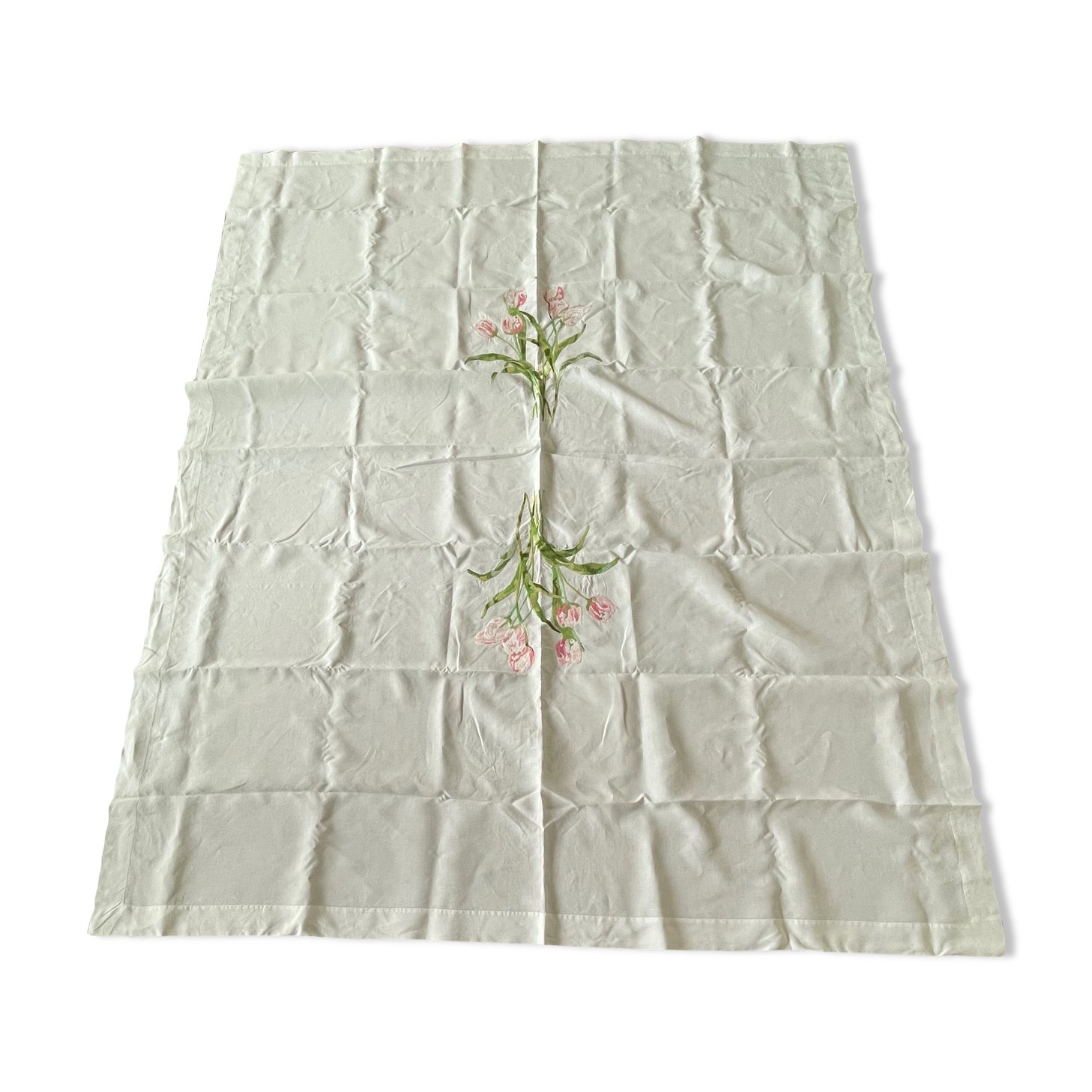 Hand-embroidered vintage tablecloth