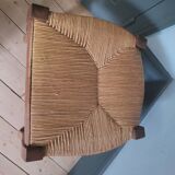 40s wooden and straw stool