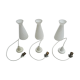 Set of 3 lamps suspended in glass by Louis Kalff for Philips