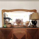 Grand miroir en chêne 1950
