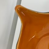 Cut handkerchief vintage ceramic two-tone free-form orange black