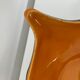 Cut handkerchief vintage ceramic two-tone free-form orange black