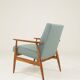 Vintage eucalyptus green armchair, modern design