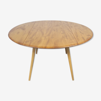 Ercol round drop leaf dining table, 1960s - no.17