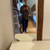 Vintage wooden dressing table with beveled mirror