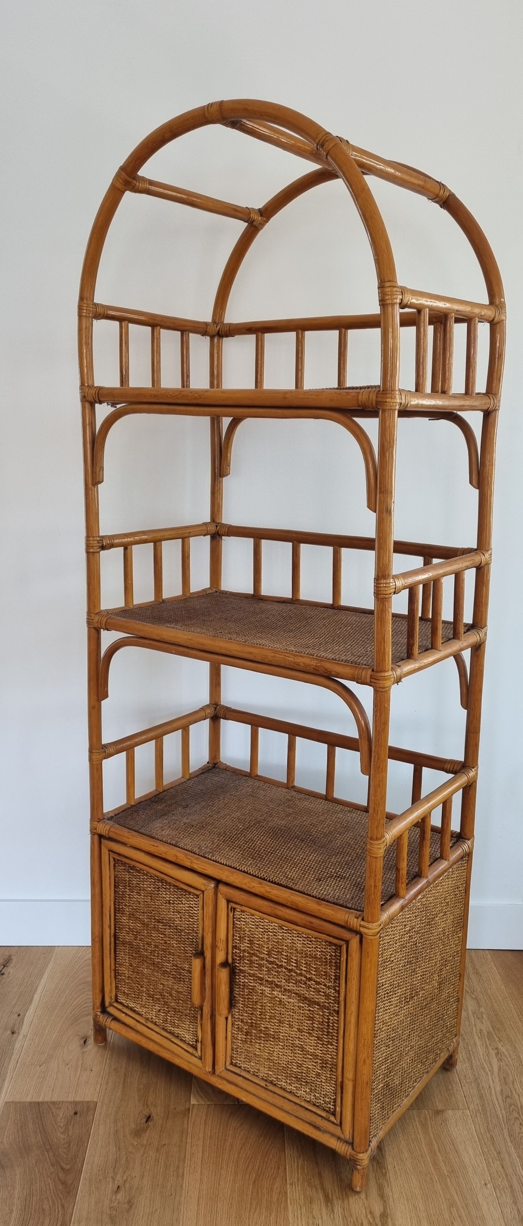 Vintage rattan shelf