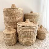Panier osier avec couvercle