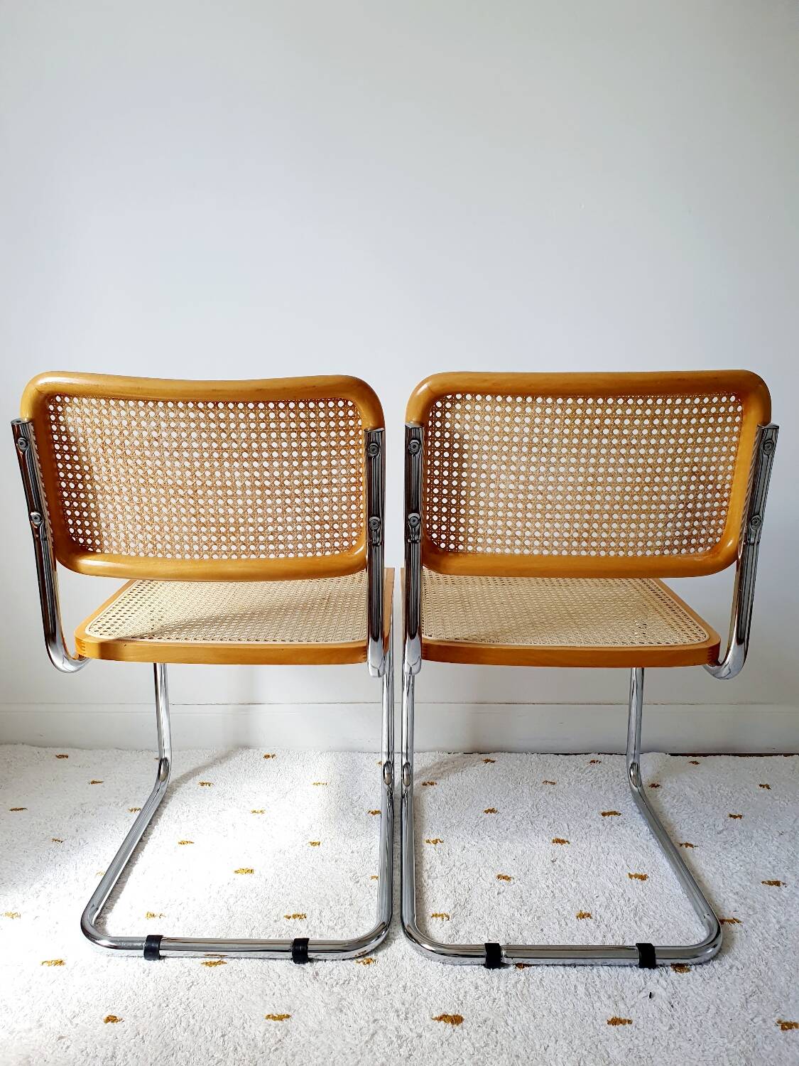 Pair of B32 Marcel Breuer cane chairs