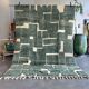 Moroccan Berber rug in green and white wool 200x300 cm – Designer rug con