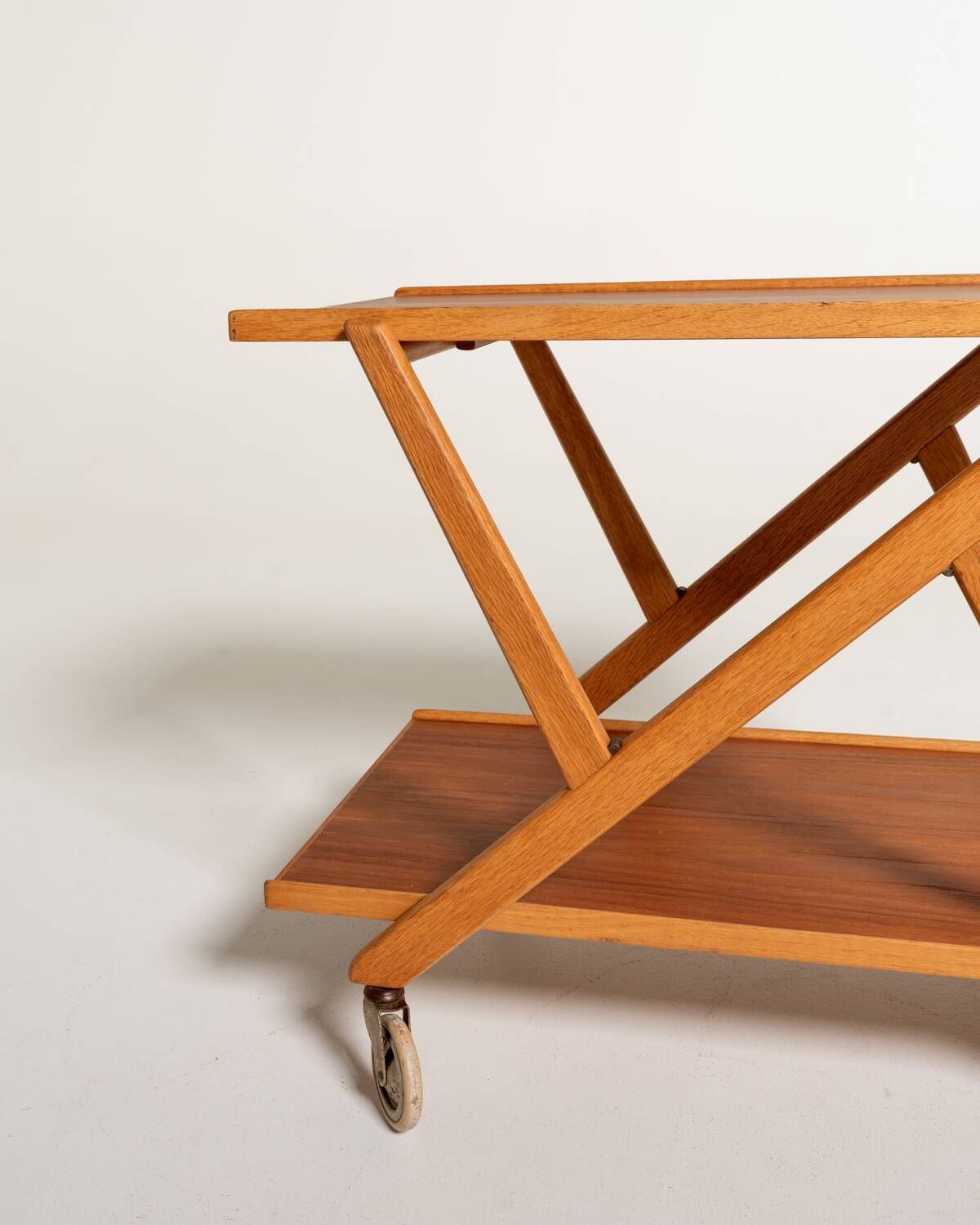 Folding Teak and Oak Trolley, Nybrofabriken