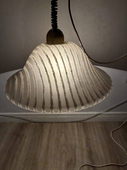 Peil & Putzler "Zebra" Glass Ceiling / Wall Lights — Pair, 1970s