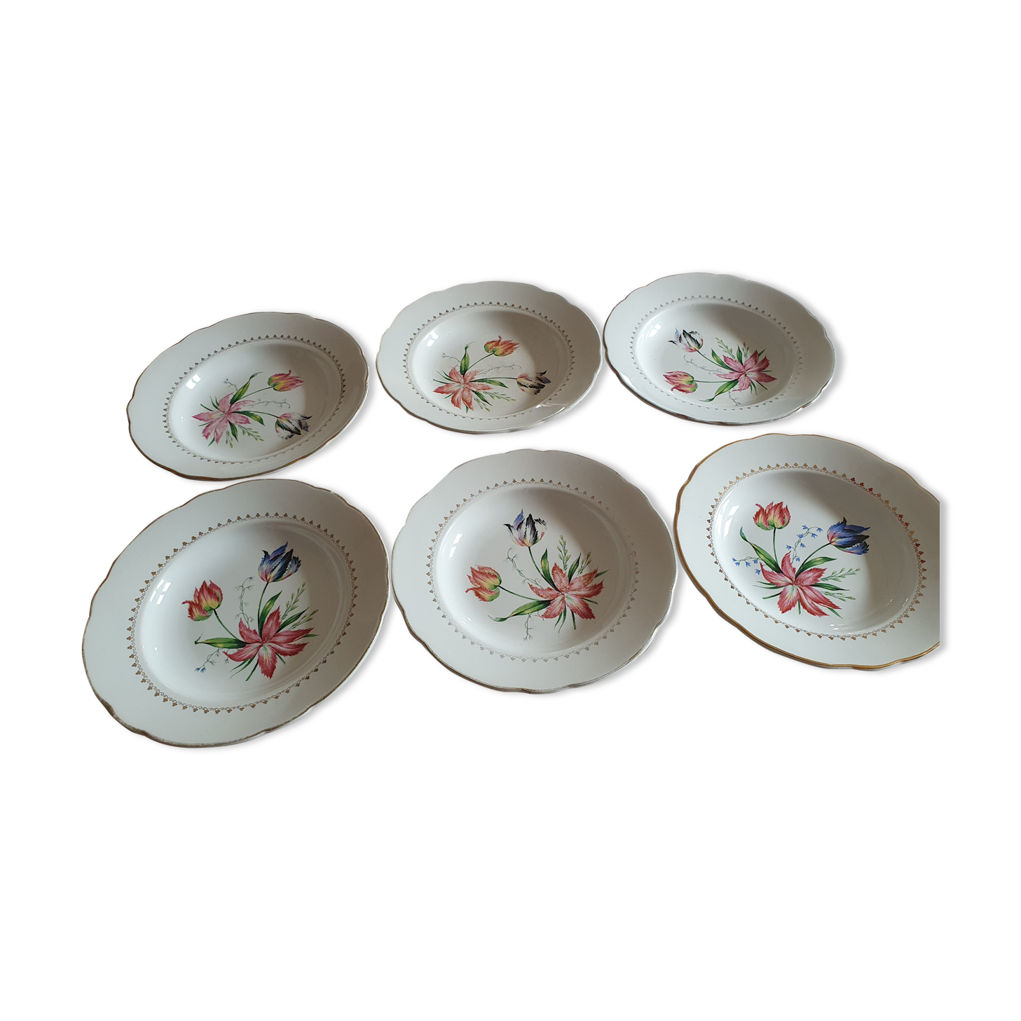 6 assietes creuses luneville-badonviller