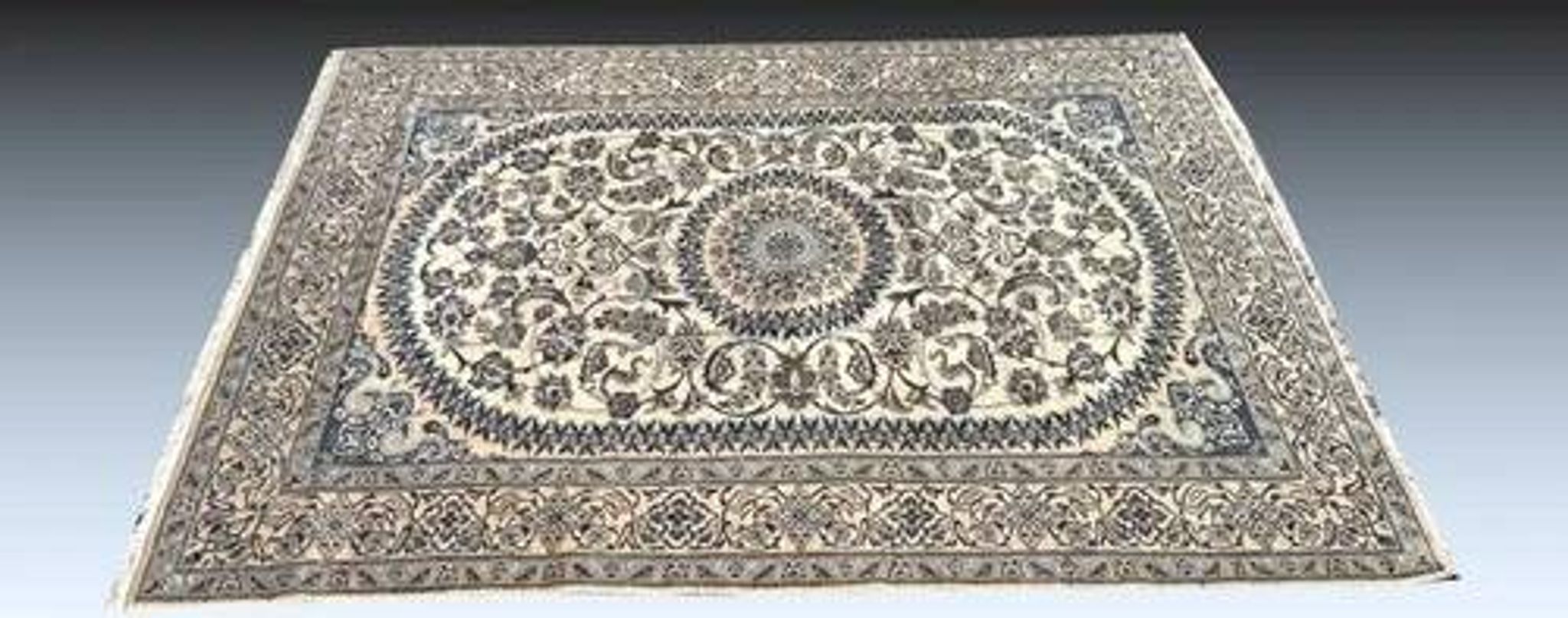 Persian Oriental Carpet NAÏN Wool and Silk: 3.20 X 2.10 Metres "Sardje Gallery"