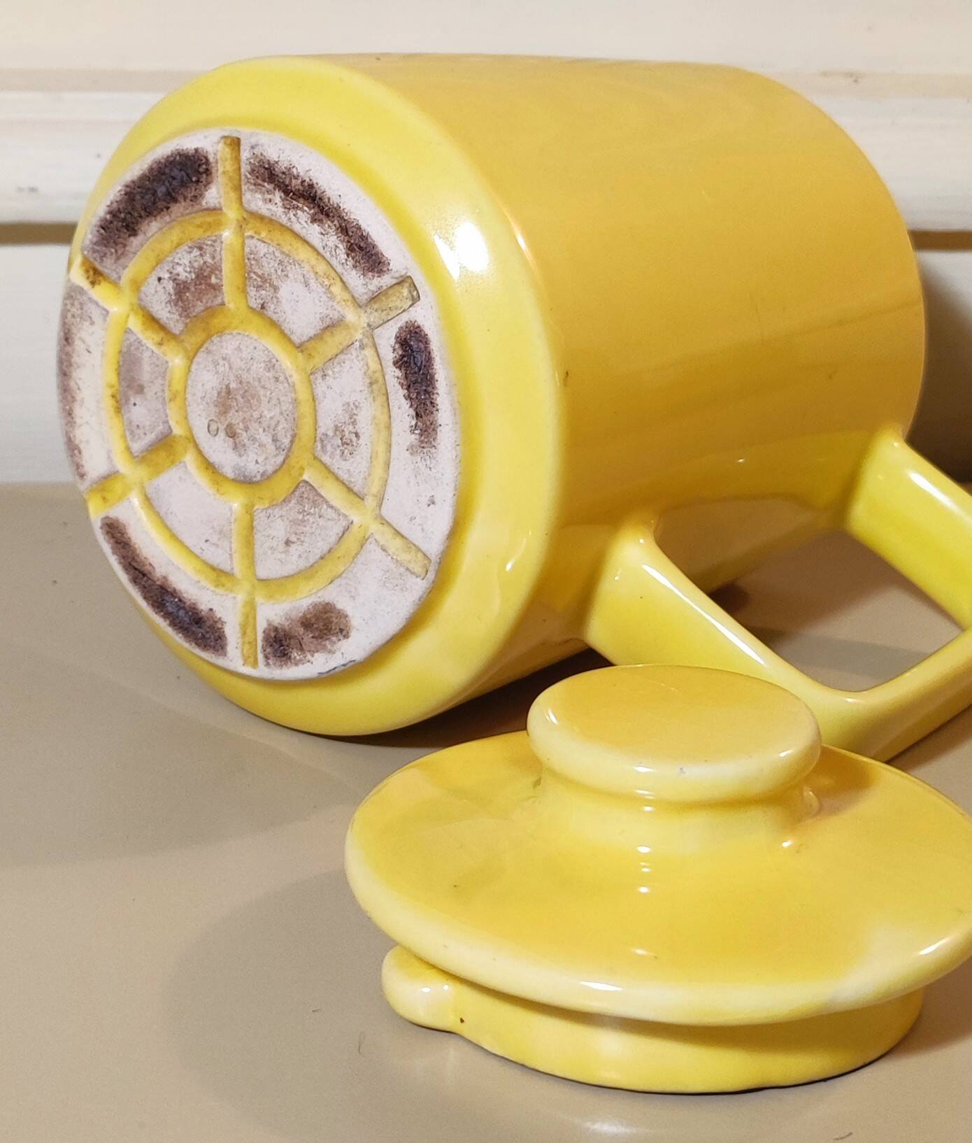 Yellow Melitta coffee maker