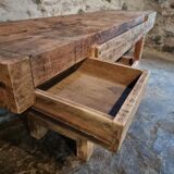 Antique beech table, France early 20th century