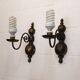 Pair of Antique Brass Wall Lamps – Vintage 1950s Sconces