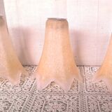 Suspensions Lustre ceiling light Opaline glass France POP 1960 Decoration reduced