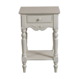 White bedside table