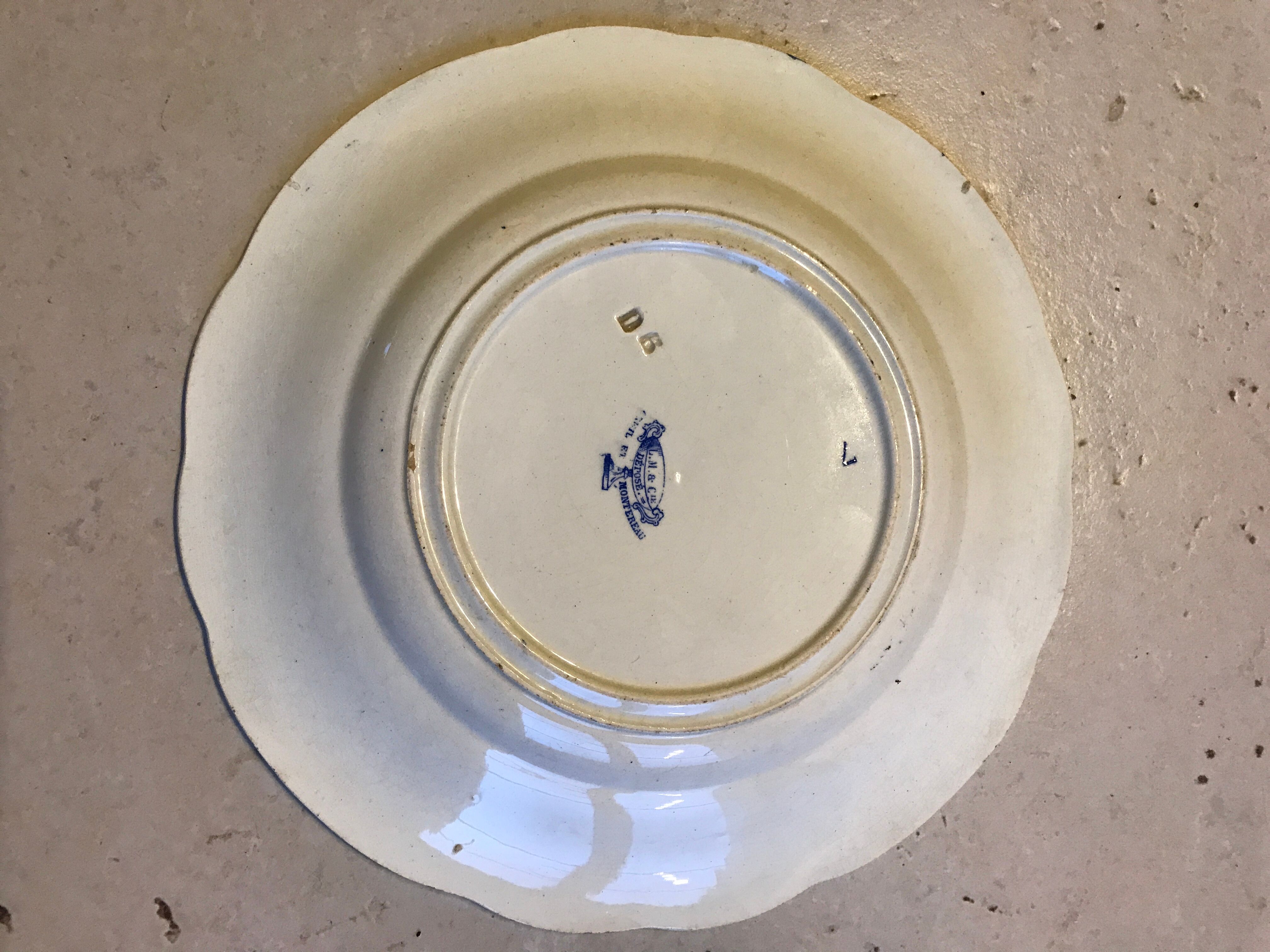 19th-century creil creil talking plate