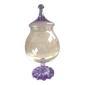 Candy Box Blown & Molded Crystal Glass Cake Pot