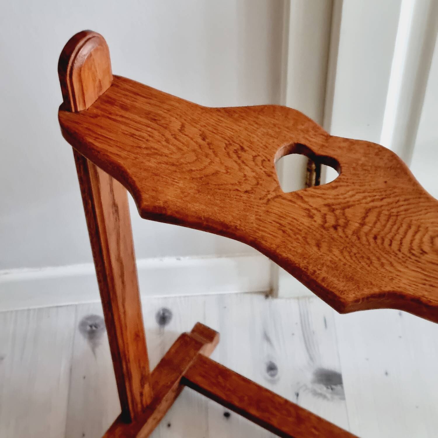 Old rustic wood towel rack heart