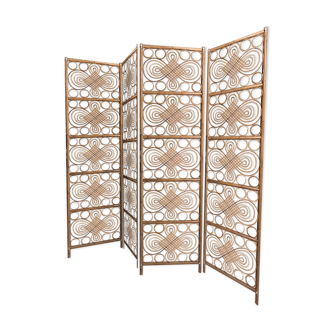Vintage rattan screen