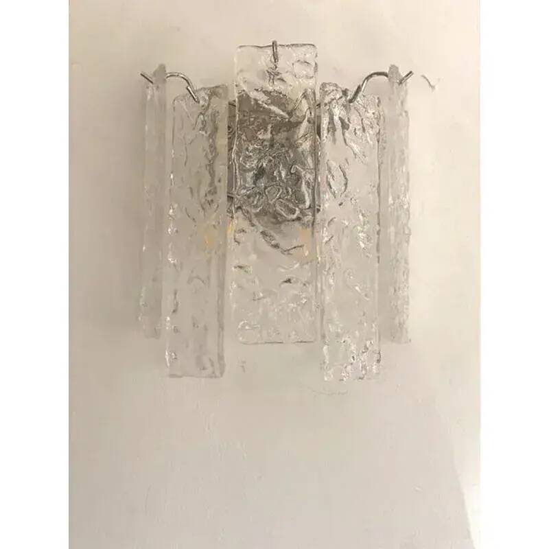 Hammered Strips listelli Murano Glass Wall Sconce by Simoeng