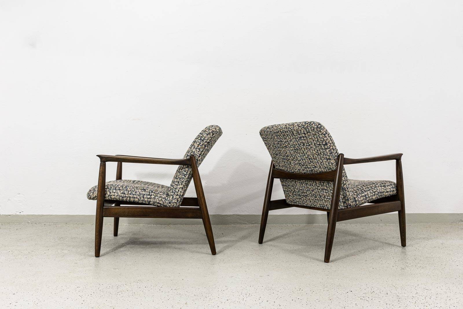 Pair of vintage armchairs GFM-64 by Edmund Homa, GFM, Poland, 1960s