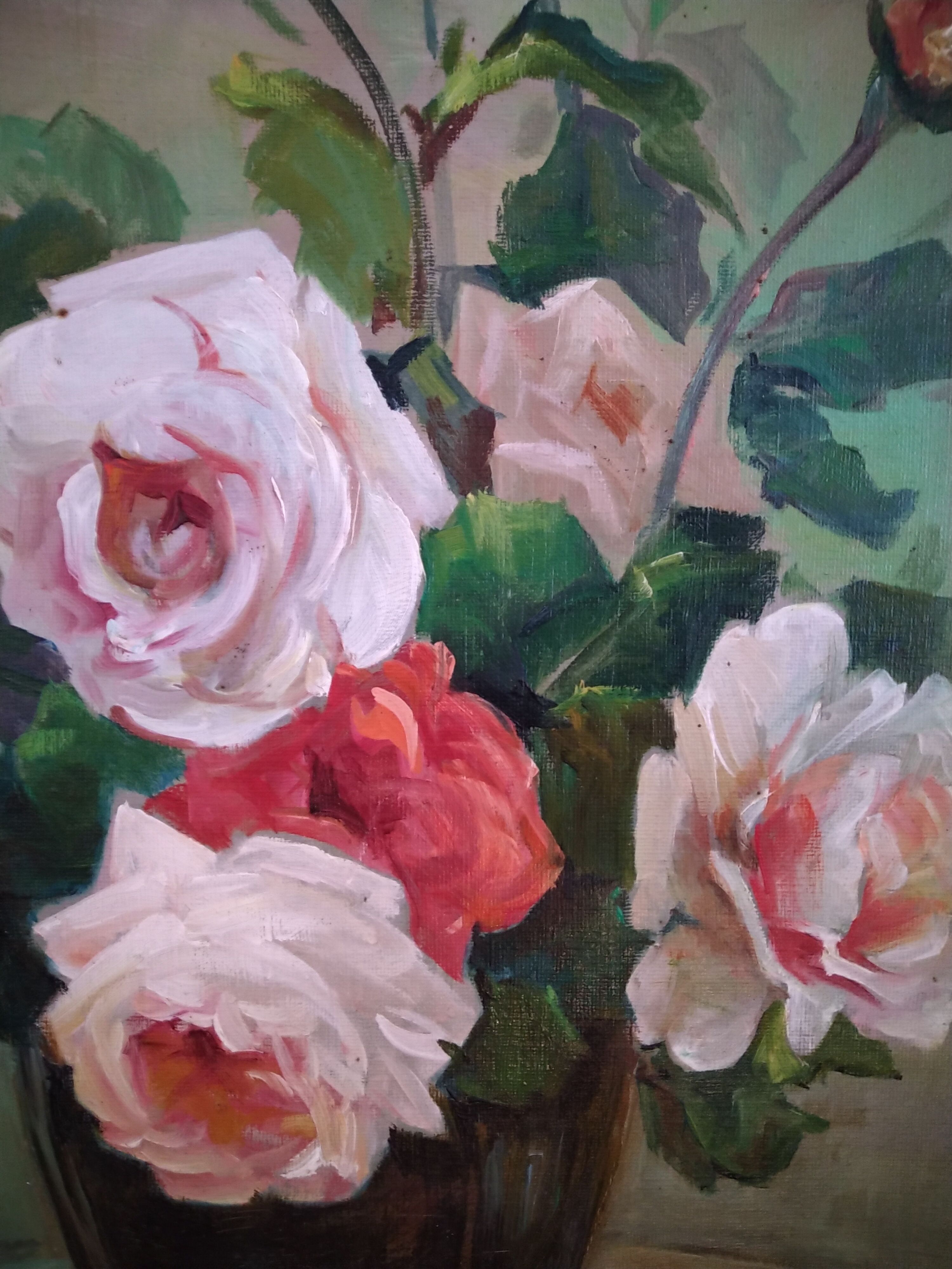 Painting bouquet of roses