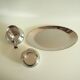 1960s Bauhaus Wagenfeld Silver Plate Sugar Cream Serving Set