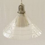 Pendant lamp rise and drop in transparent cut glass