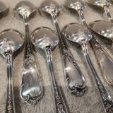 12 silver-plated metal teaspoons, Ercuis silversmith, Louis XV 29