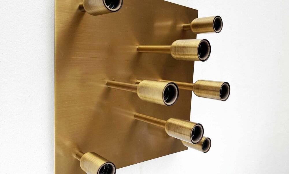 Vintage German Brass Ceiling or Wall Lamp from Sölken, 1970s