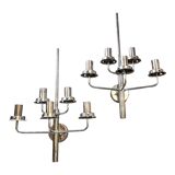 Pair of Hans-Agne Jakobsson chrome wall lights model V-169/5