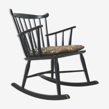 Black spindle back rocking chair by Farstrup, Denmark 1960s