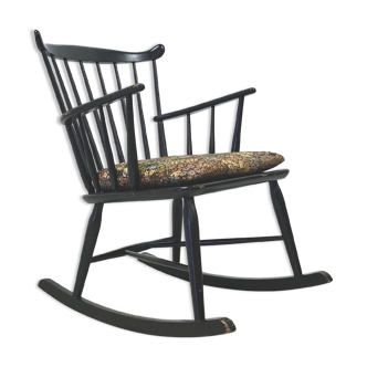 Black spindle back rocking chair by Farstrup, Denmark 1960s