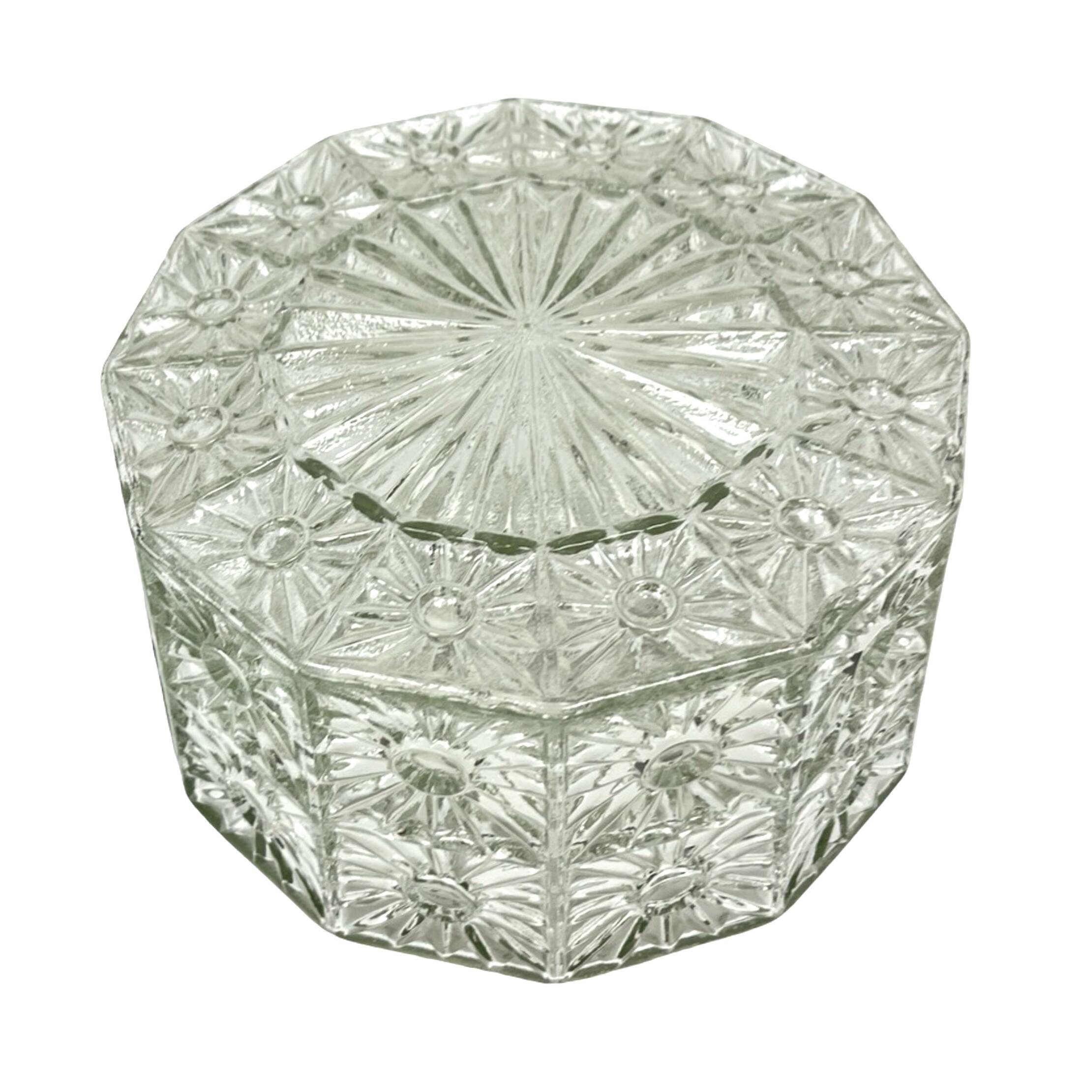 Lampe de plafond en verre avec rosace en cristal, style Hillebrand, Allemagne, années 1970.
