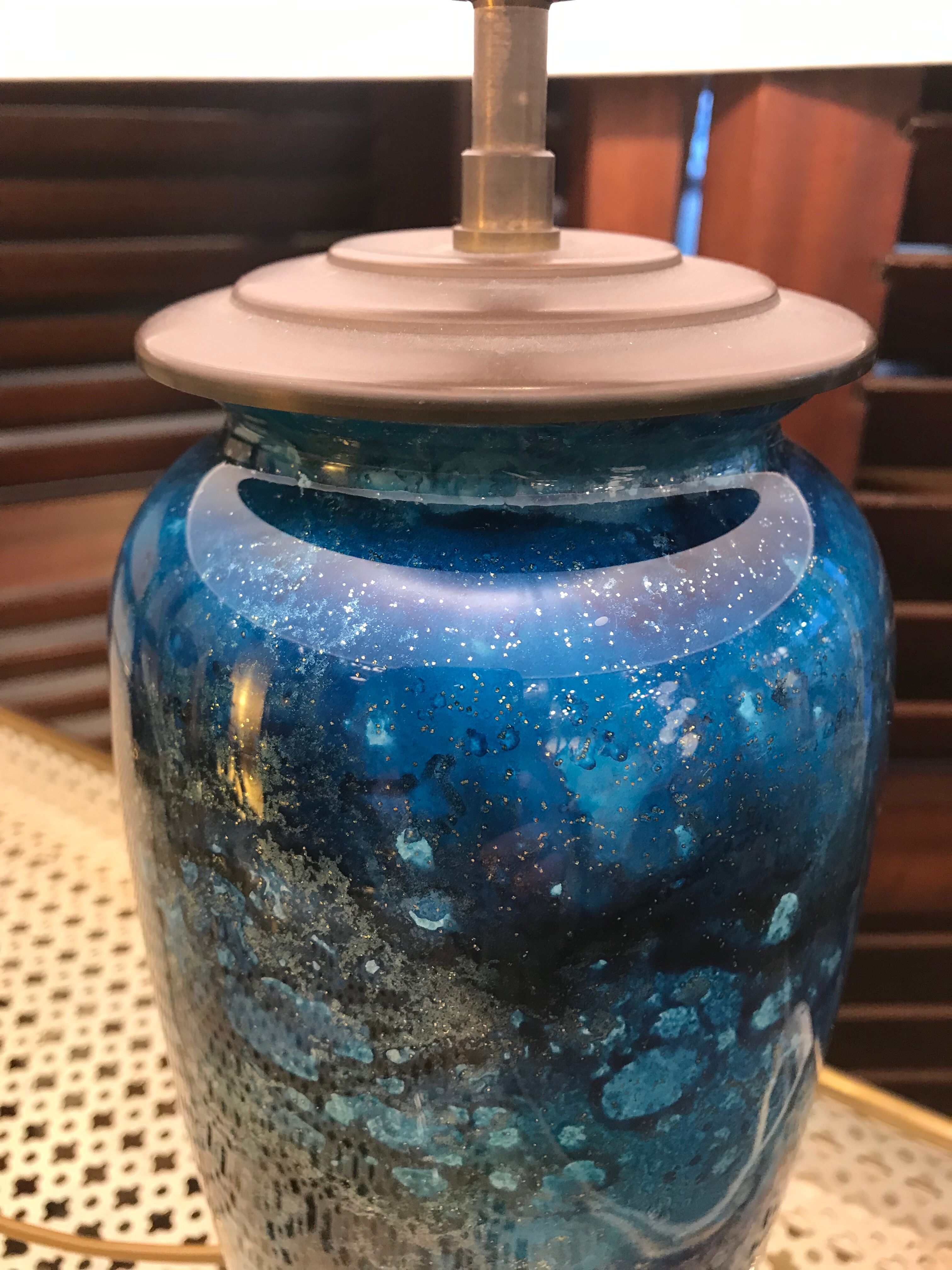 Jean-Noël Bouillet painted table lamp