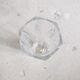 Blown glass vase, polygonal edge, H: 24cm.