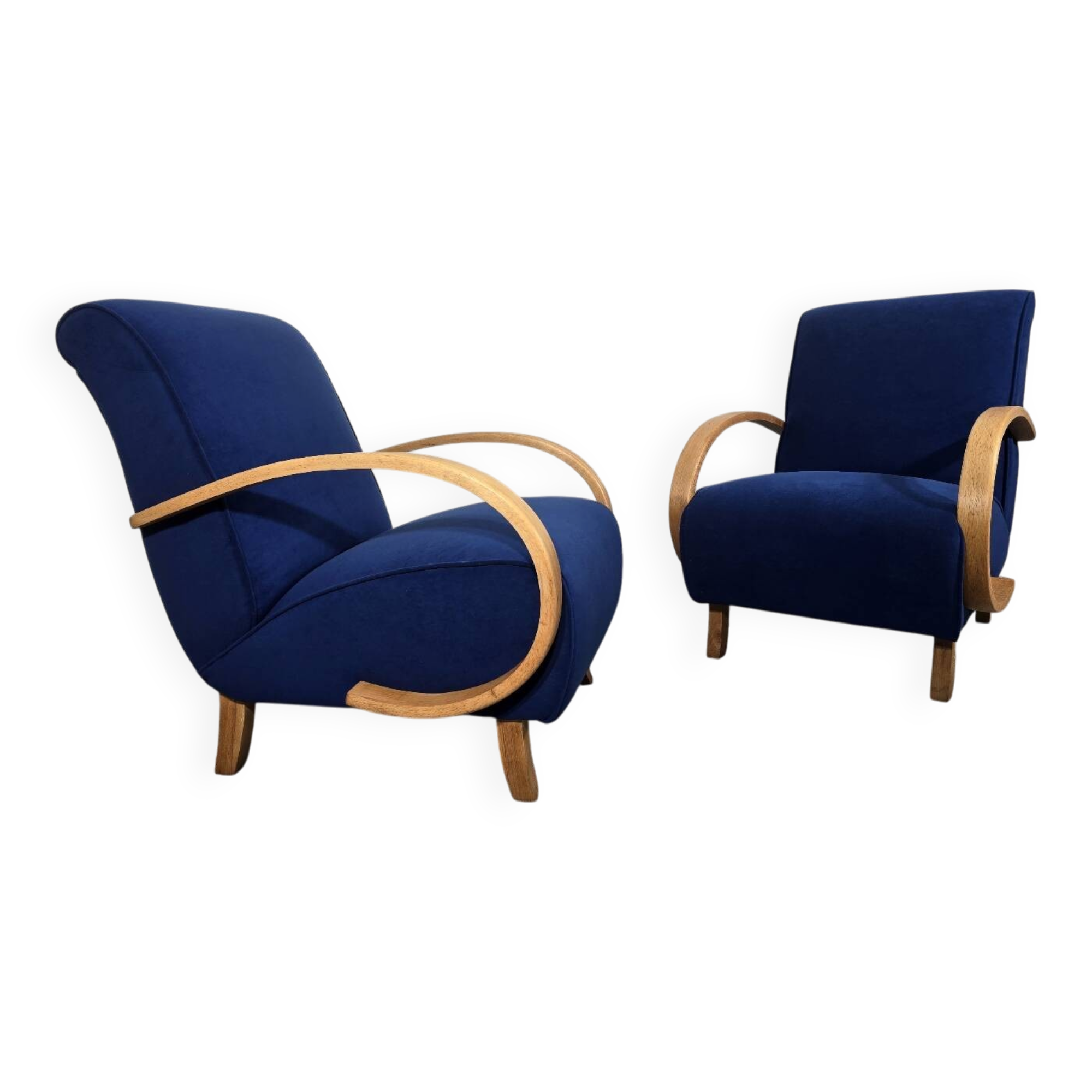 Chaises longues de Jindrich Halabala, années 1940, ensemble de 2
