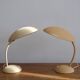 Pair of painted beige metal table lamps, 1930s