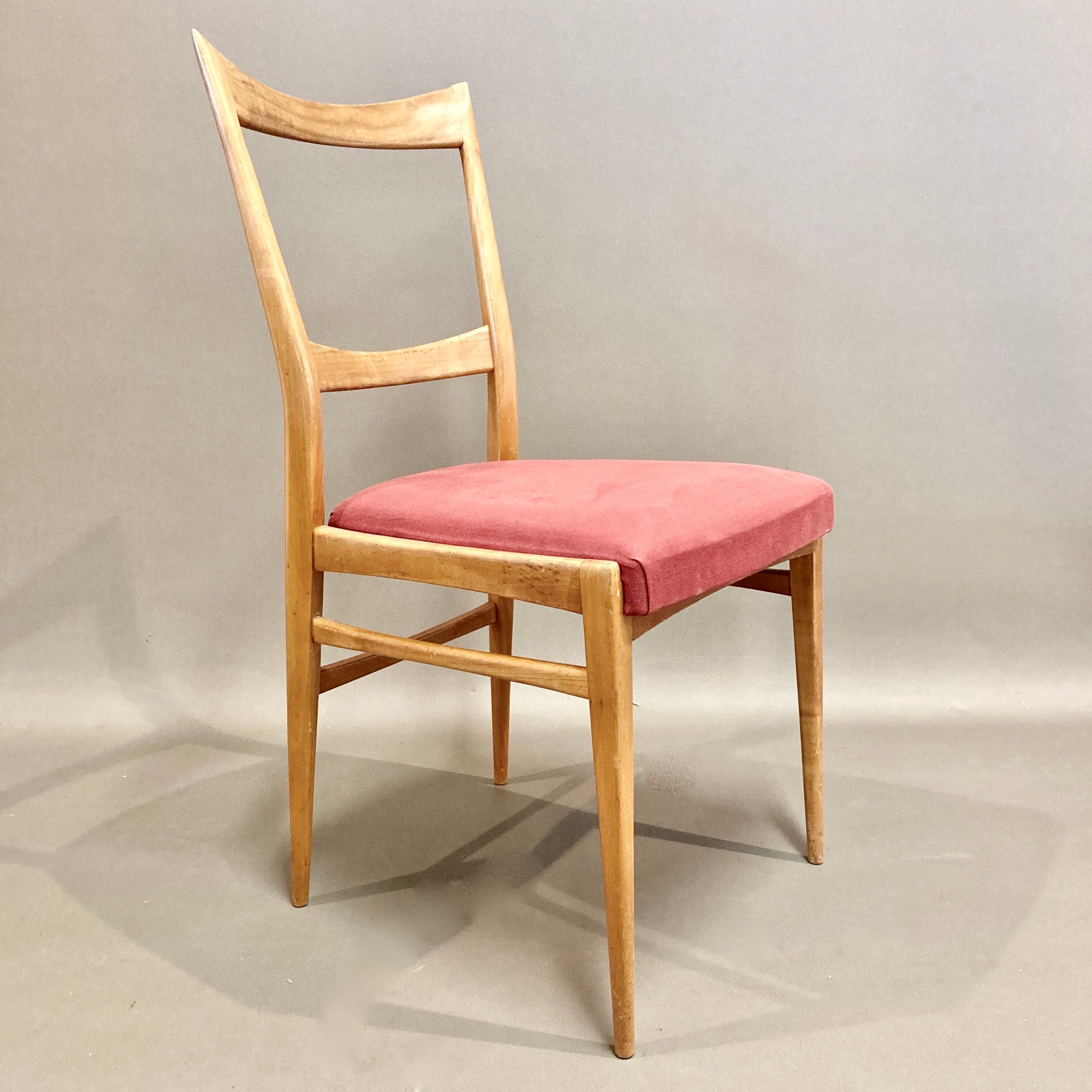 Set of 5 scandinavian chairs 1950