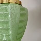 Suspension globe vintag in green clichy glass