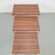 Tables gigognes en chrome et bois de Brabantia, années 1970, ensemble de 3