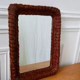 Vintage 1960s rattan mirror