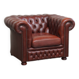 English Cowhide Leather Chesterfield Armchair