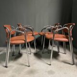 Set of 4 Italian designer chairs 1970's