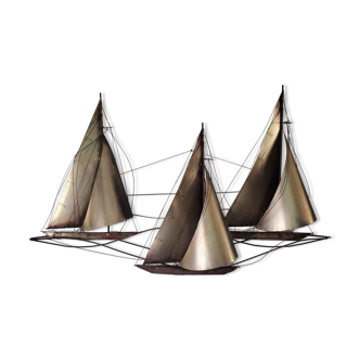 Curtis Jere signed wall sculpture, 1977