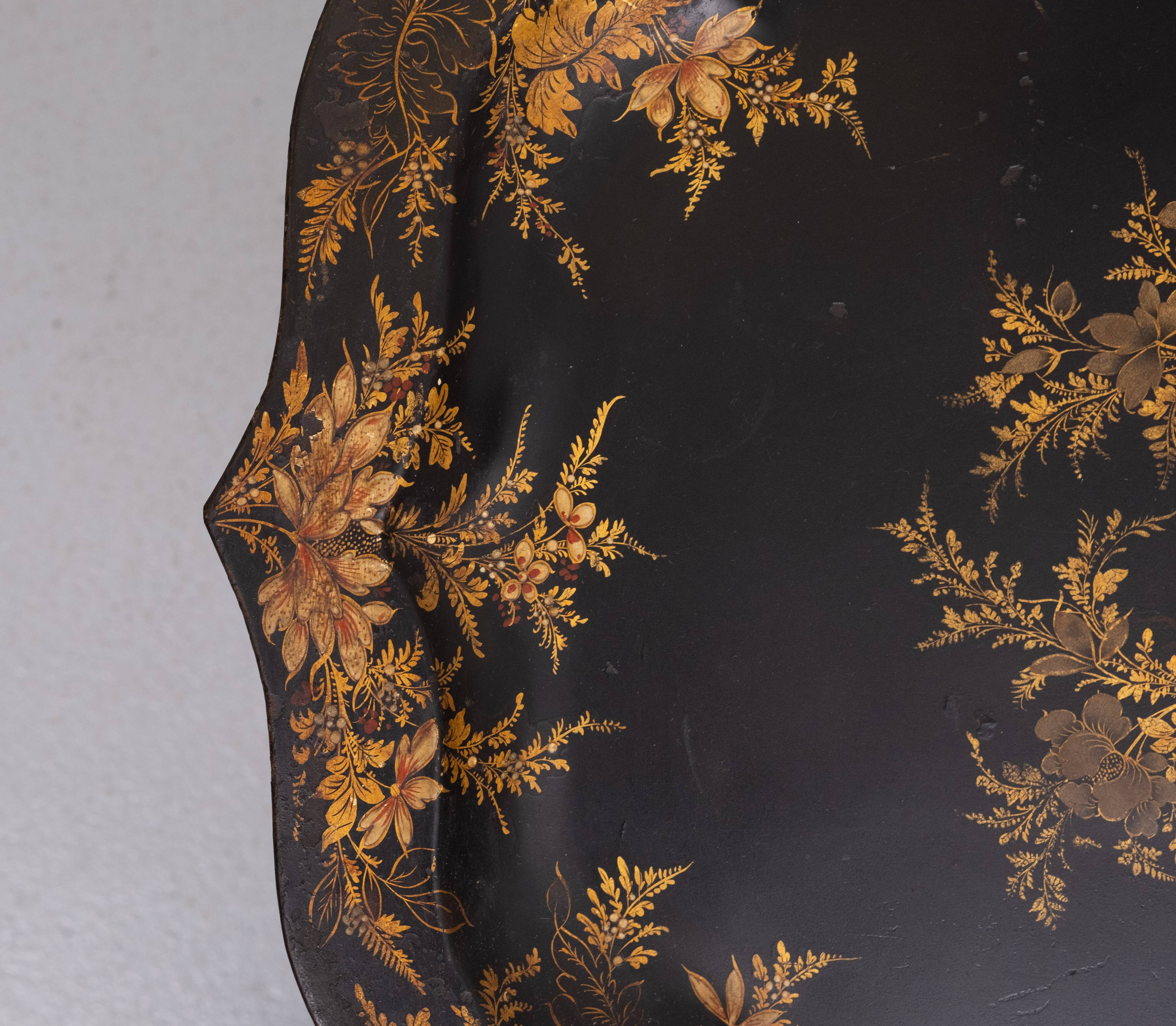 19th Century Hand painted curved Dutch Tray Table