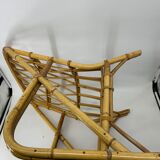 Fauteuils rotin années 50 la paire